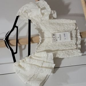 Zara stretch laced crop top